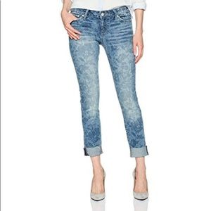 Lolita acid flower print curvy fit skinny jeans